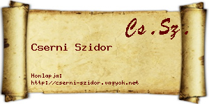 Cserni Szidor névjegykártya
